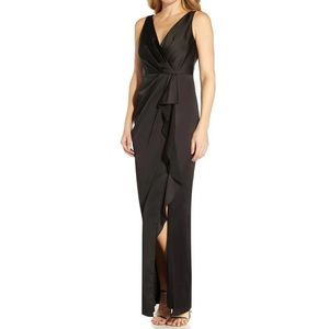 Adrianna Papell Womens Faux Wrap Ruched Formal Evening Dress Gown BHFO 3798